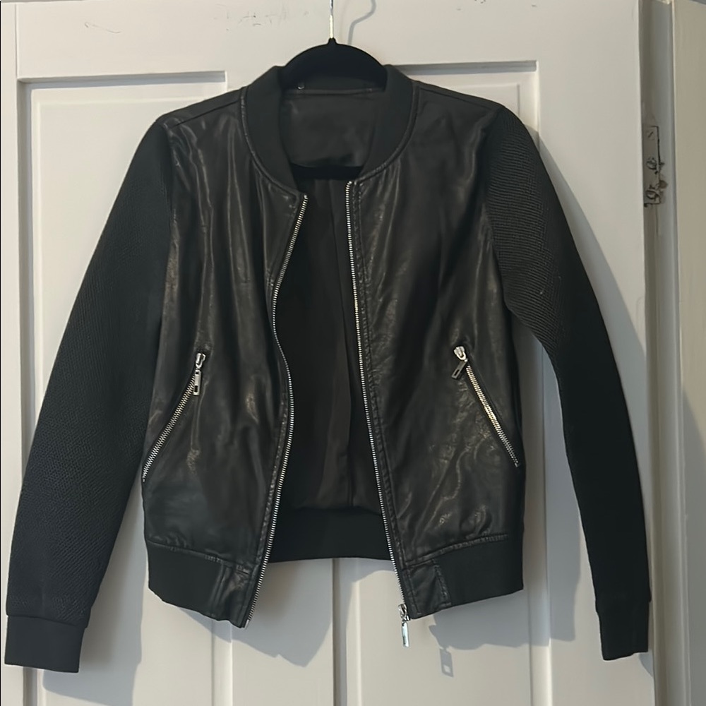 Dark Grey Leather Women's Jacket